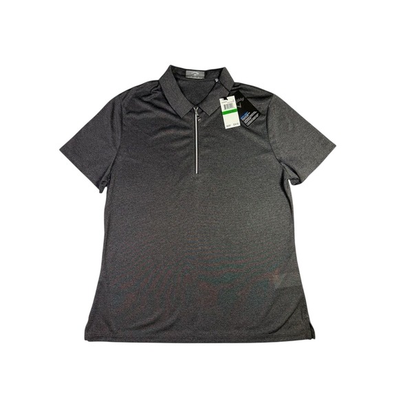 Callaway Tops - NWT Callaway Women Large Gray Black Heather Zip Collar Golf Polo Activewear‎
